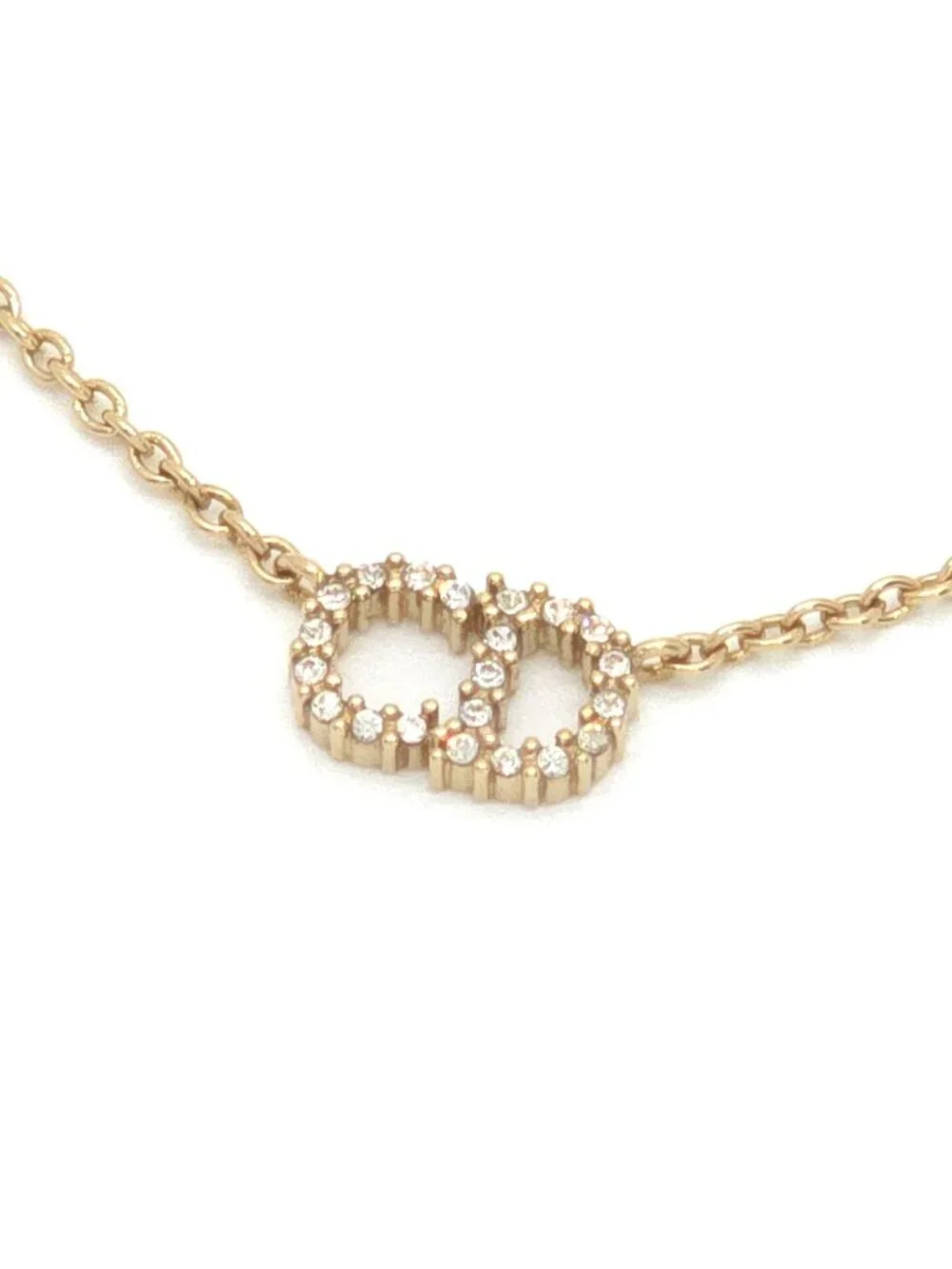Dior Clair D Lune de Necklace White Crystal CD Signature Gold